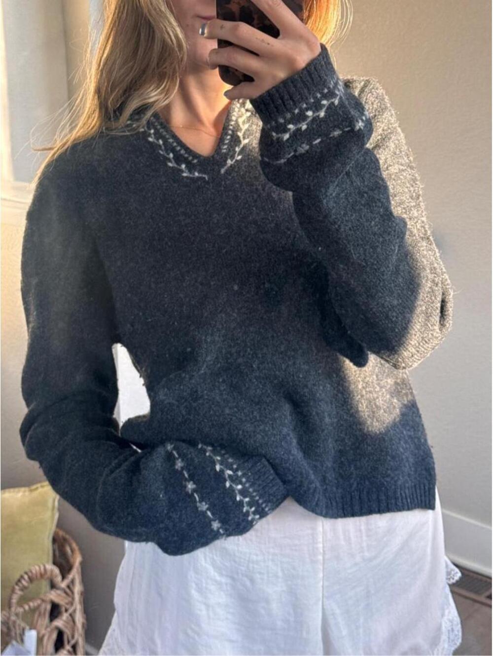 Vintage Lambswool Grey Sweater
